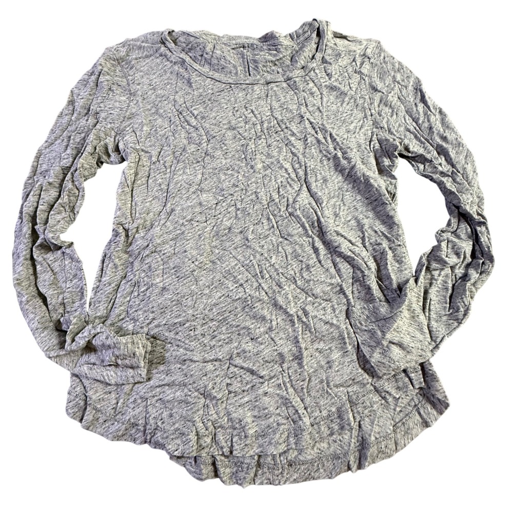 Madewell Womens Long Sleeve Crew Neck Heathered Gray Marl T-Shirt Size S